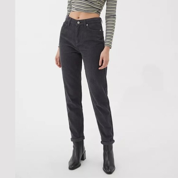 BDG Urban Outfitters High Rise Mom Corduroy Pants Gray Size 25 - Picture 1 of 15